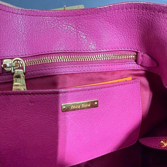 Miu Miu Madras Pink Leather Top Handle Bag - Picture 8 of 11